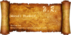 Wendl Rudolf névjegykártya